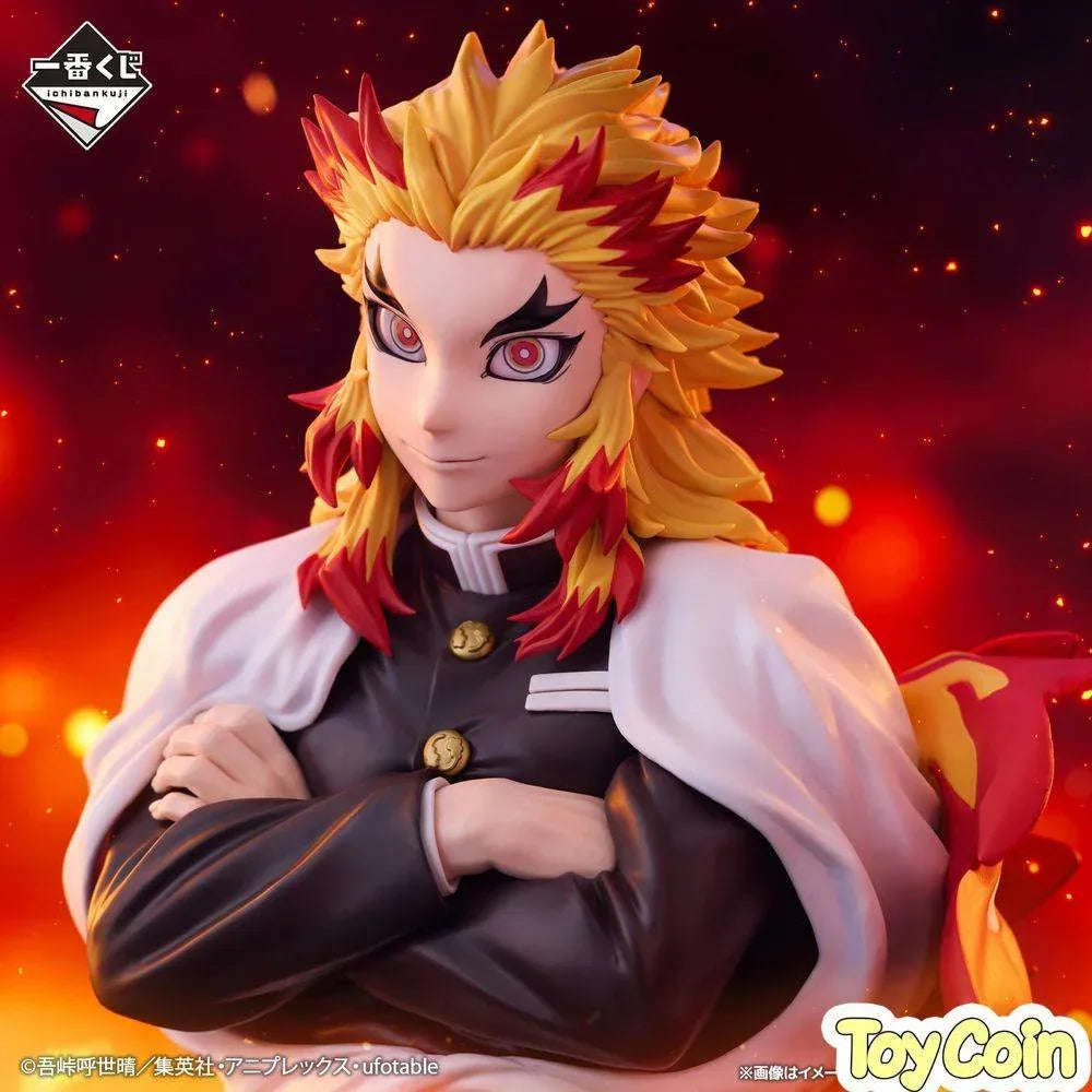 [PRE-OWNED] Ichiban Kuji Demon Slayer: Kimetsu no Yaiba -Set Your Heart Ablaze- Prize A Rengoku Bust by Bandai - Shop at ToyCoin